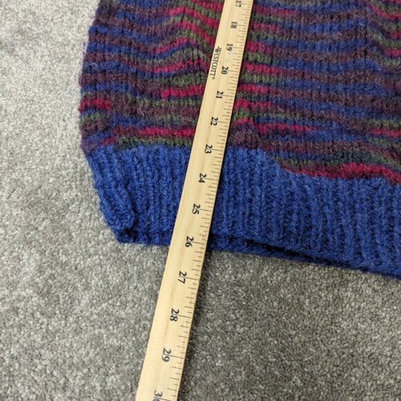 Vibrant Multicolor Striped Wool Blend Sweater - Cozy Winter Wear Size Large - Picture 7 of 7